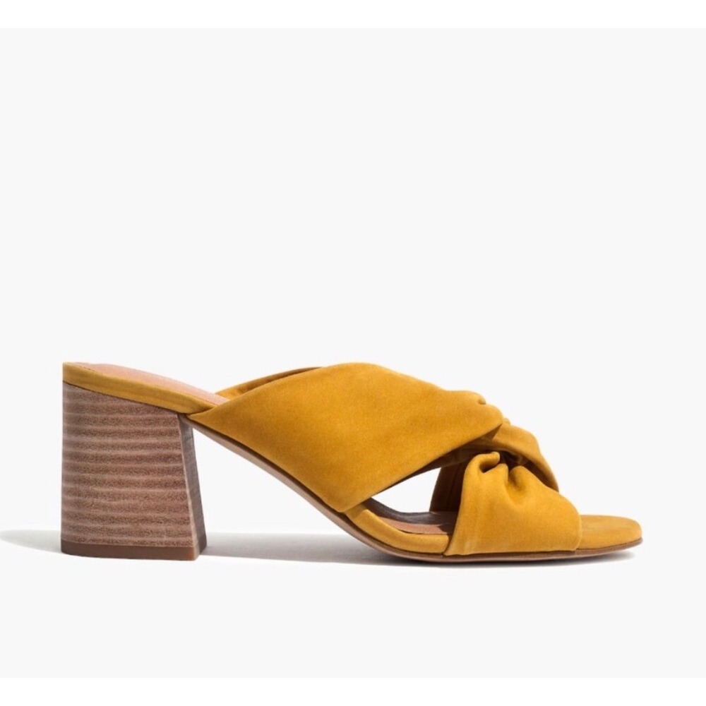 Madewell Mustard Yellow Knotted Suede Mules - Picture 4 of 6